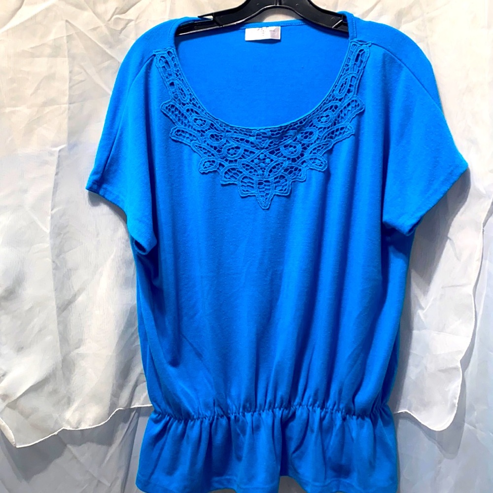 JILLIAN NICOLE POLY/SPANDEX SH SLV TOP SZ PXL